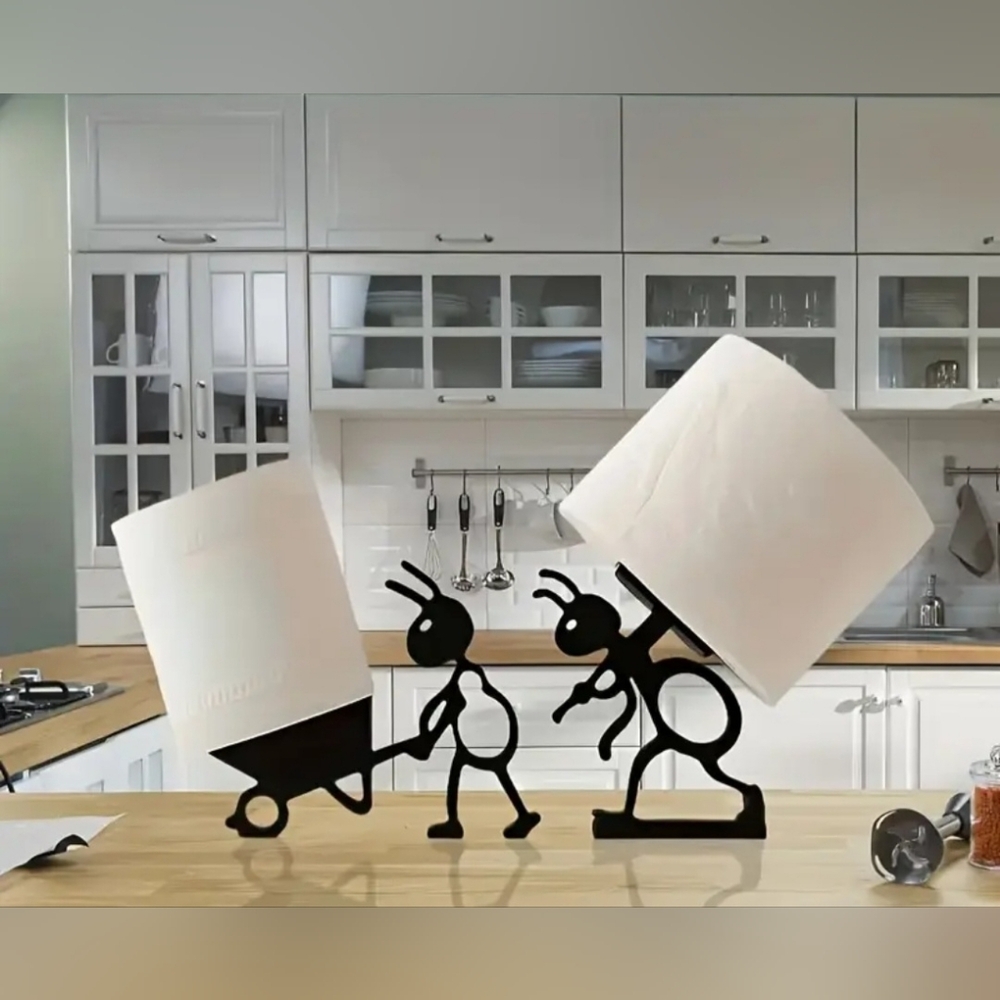 Ant Design Black Toilet Paper Holder